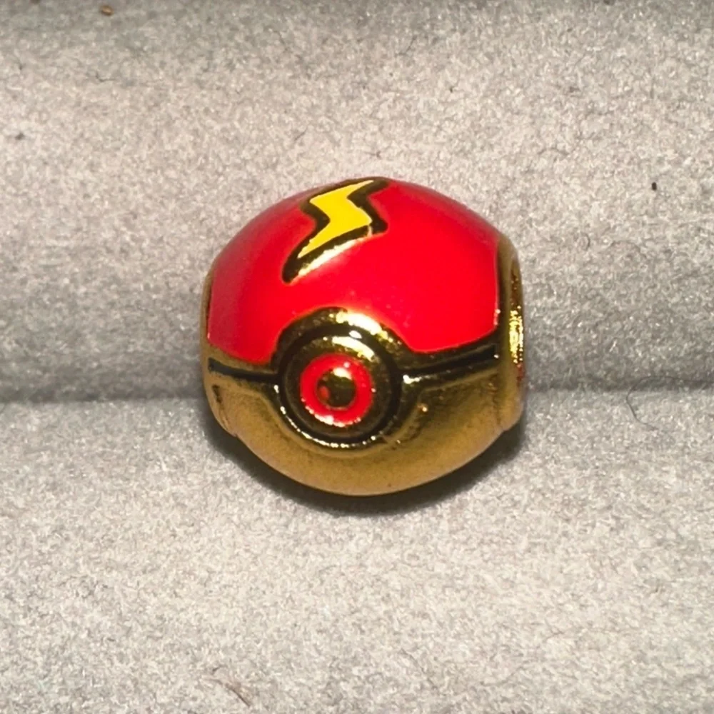 24K Gold Filled Pokemon Pokeball Charm Bead Pendant Anime Kawaii Pocket Monster